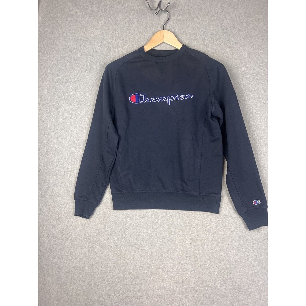Champion Sweatshirt Women Medium Long Sleeve Athletic Apparel Graphic Blue